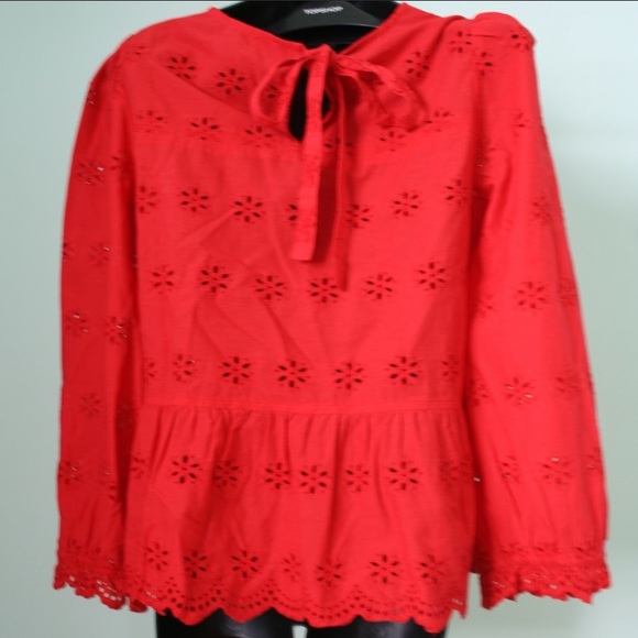 NEW Madewell Eyelet Keyhole Peplum Top - Picture 3 of 3